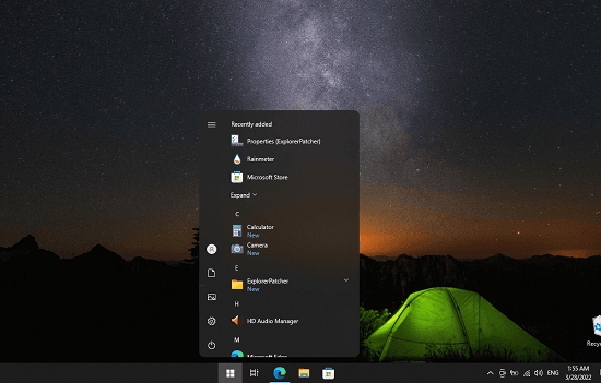 ExplorerPatcher Windows 11 Taskbar in Windows 10