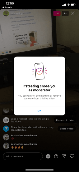Invite Moderators for Instagram Live Streams to Remove Comments, Trolls