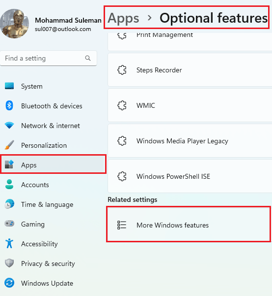 More Windows Features