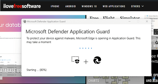 Open Untrusted Websites in Insolation using Windows 11 Defender Application Guard
