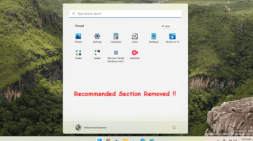 Permanently Remove Recommended Section from Windows 11 Start