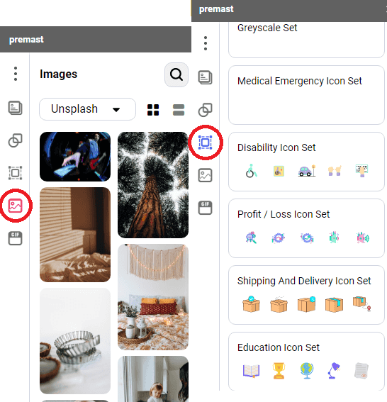 Premast Plus Unsplash and Icons