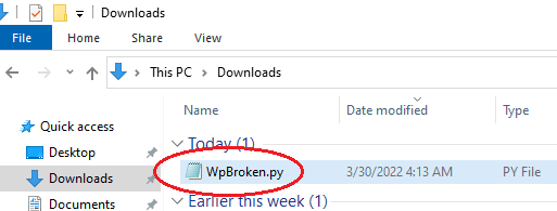 WpBrokenPy Script