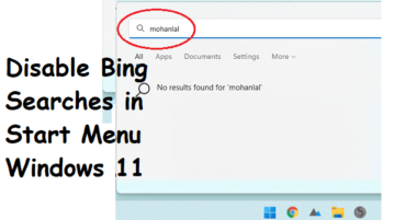 Disable Internet Searches in Windows 11 Start Menu