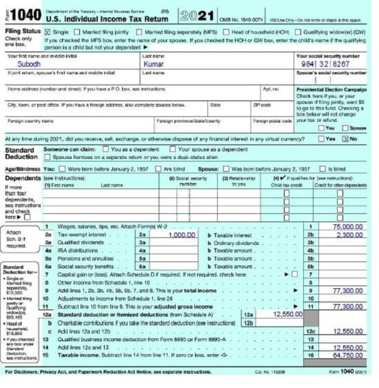 Filled PDF Forms