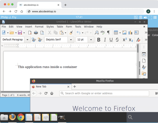 Free Open Source Cloud Desktop that runs in Browser: abcdesktop