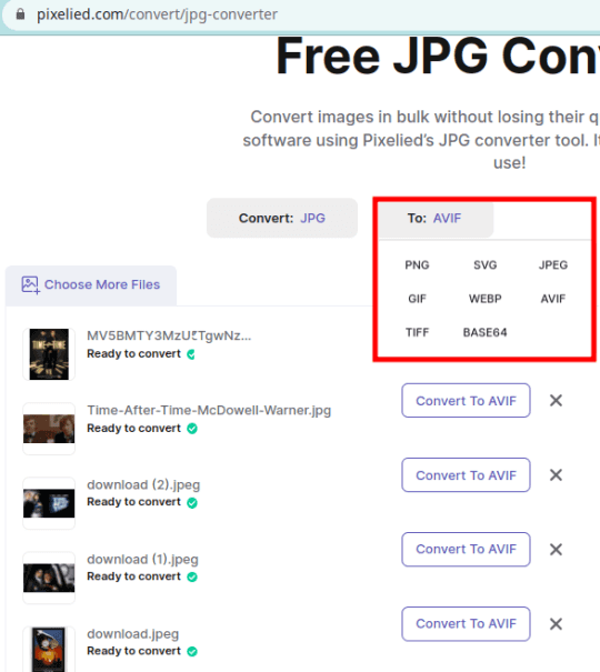 Pixelied JPG to AVIF conversion starts