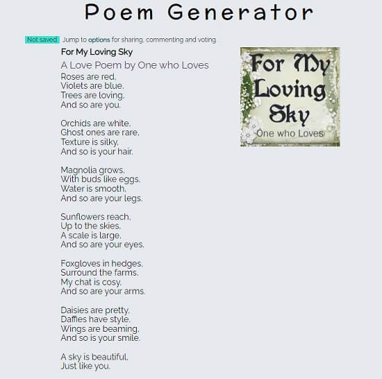 Free Love Poem Generator Websites