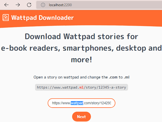 Wattpad Downloader Enter Story URL