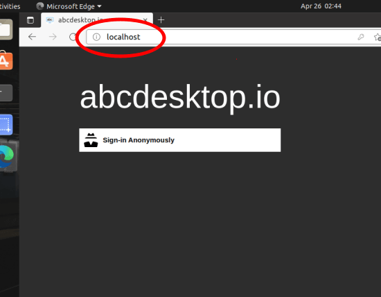 abcdesktop running on localhost