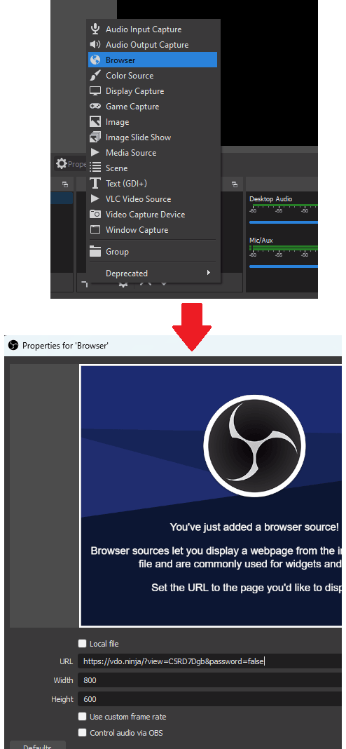 Add a Browser Source OBS