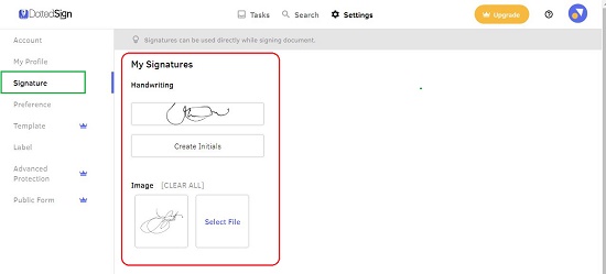 Configure Signature