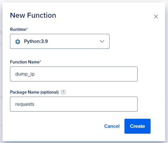 DigitalOcean Create Function