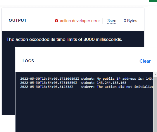DigitalOcean Function Outout and Log