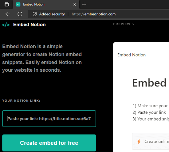 Embed Notion