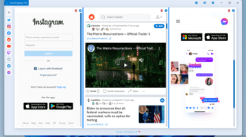 Free Software to Open Social Media Apps Side by Side in Single Window