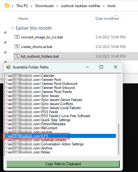 List Outlook Folders