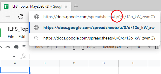 Modify Google Sheet URL