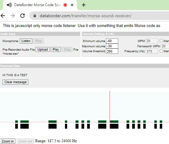 Morse Code Sound & Vibration Listener by DataBorder