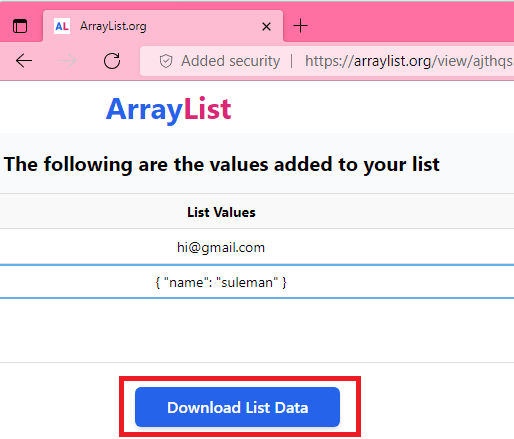 ArrayList Show List