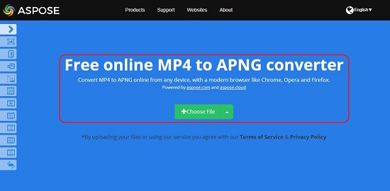 Aspose APNG Converter: Upload File