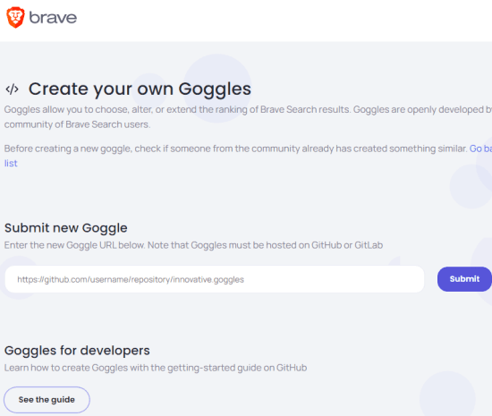 Create Goggle Beta Page
