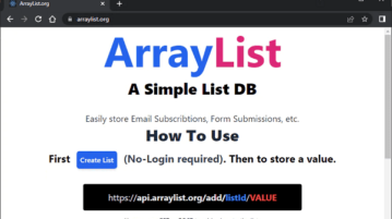 Free Cloud List DB to Store Form Data via API ArrayList