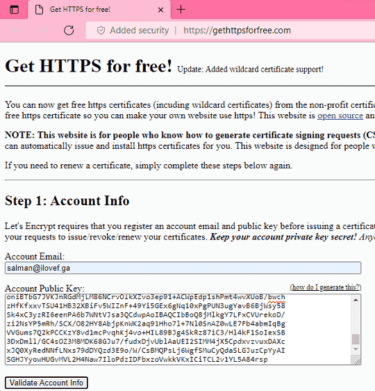 Get HTTPS for free!
