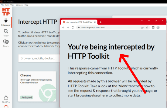 HTTP Toolkit Open Browser