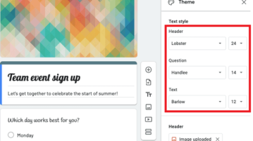 How to Change Font for Header, Questions, Text on Google Forms