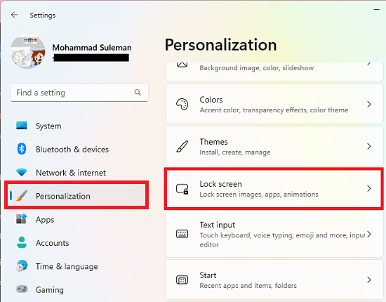 Lock Screen Personalization