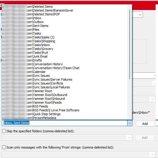 OutlookAttachView Select Folder