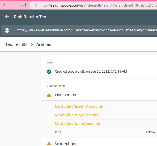 Schema Markup Testing Tool at Google Search Central