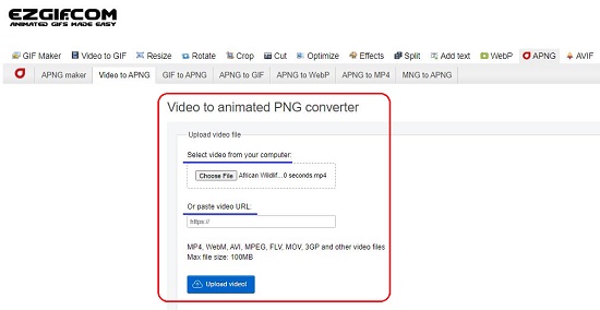 Ezgif converter: Upload file