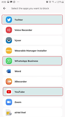 Choose Apps for Fast Block