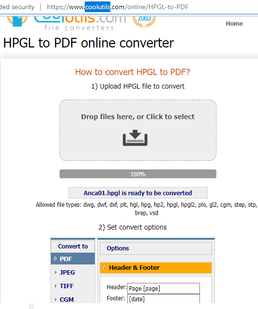 Coolutils HPGL to PDF Converter