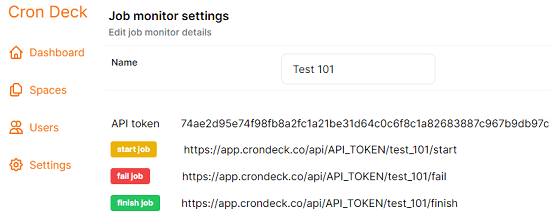 Crondeck API Endpoints
