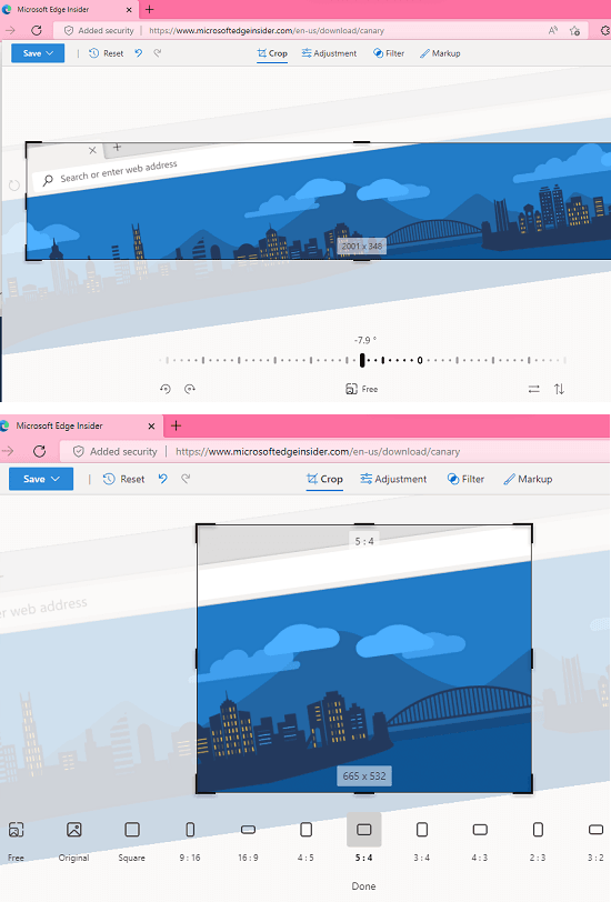 Edge Editor Rotate and Crop