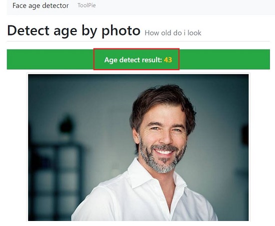 Face age detector result