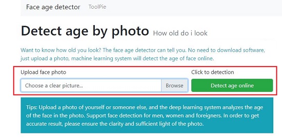 Face age detector