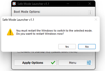 Free Safe Mode Launcher Software for Windows 10, 11