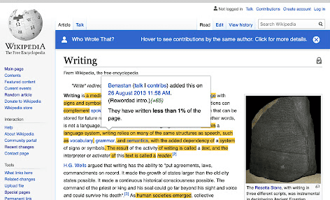How to Find who Wrote, Removed, Reinserted Text in a Wikipedia Article
