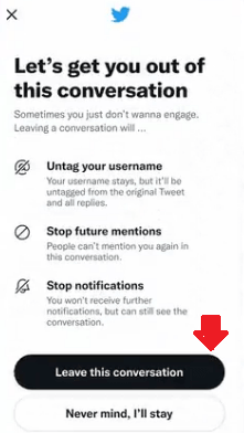Leave Conversation On Twitter Un Mention yourself