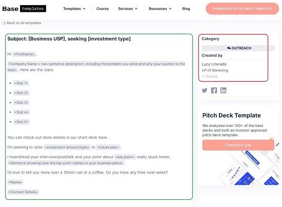 Outreach template