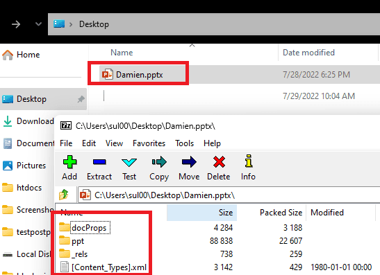 PPT File Opened in 7Zip