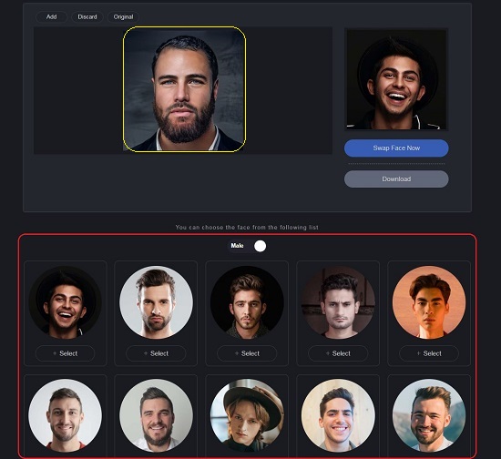 Select Male Face