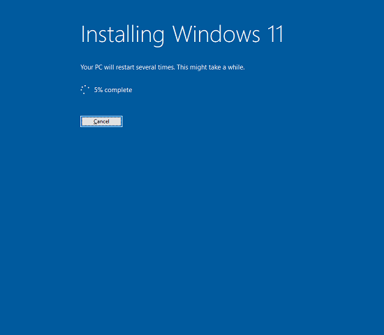Windows 11 Installation Screen