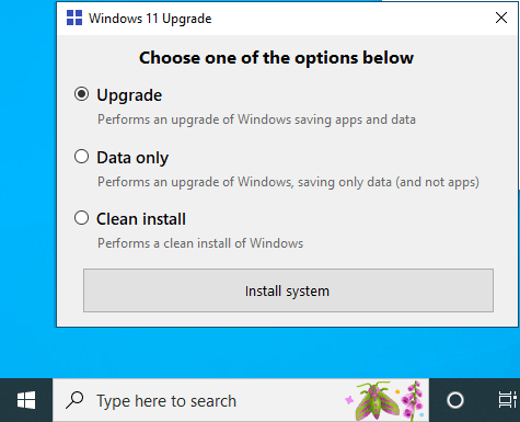 Windows11Upgrade Choose Upgrade Options