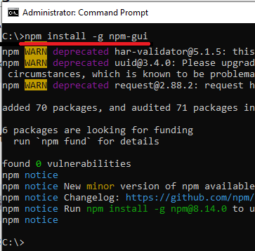 npm install npm-gui