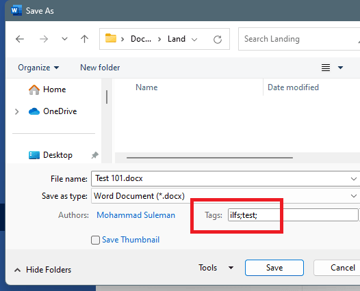 Add Tags to Files in Office